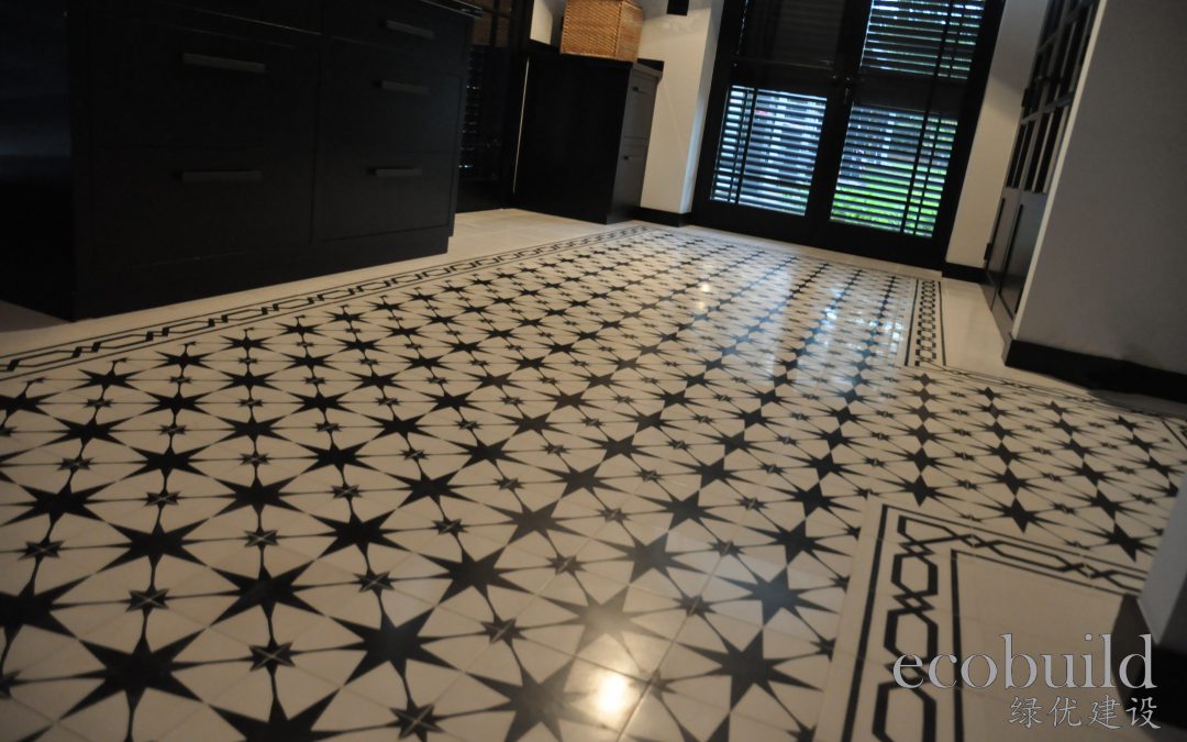 Building the 1930s design with cement tiles