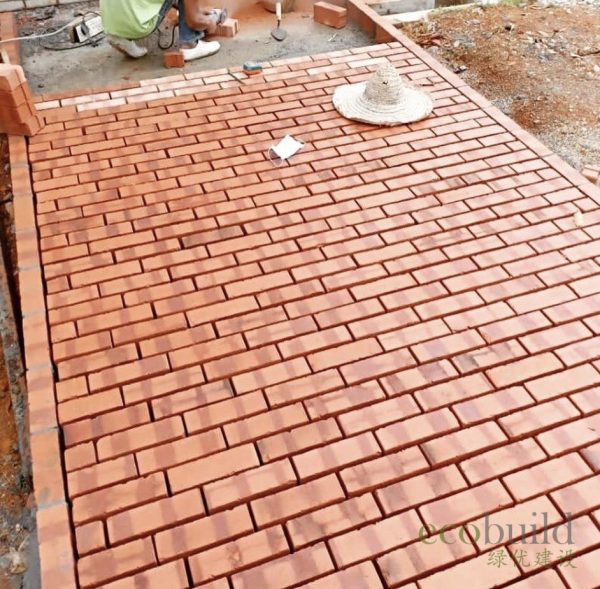 Clay Bricks Pavement Installation Works 01